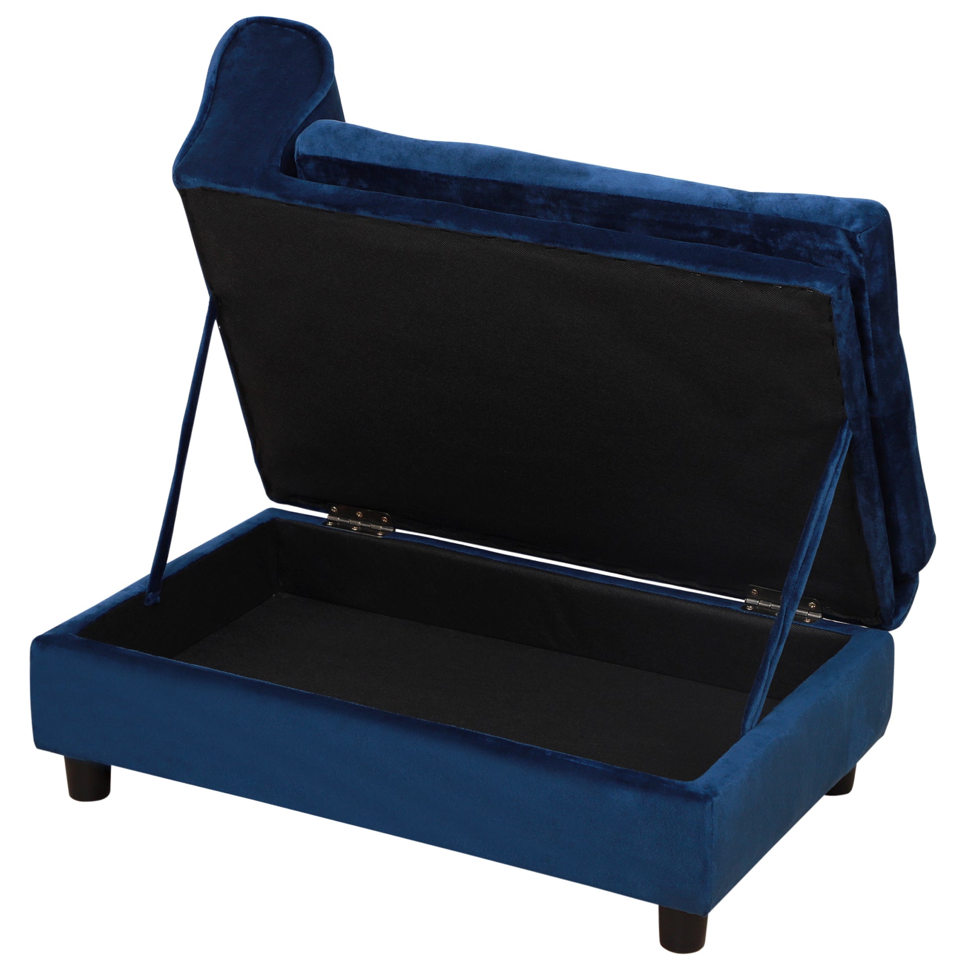 Blue Wood Dog Bed with Storage for Small Dogs