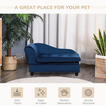 Blue Wood Dog Bed with Storage for Small Dogs