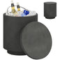 HOMCOM 2.6 Gal Outdoor Cooler Side Table, 3-In-1 Cool Bar Table with Storage, Removable Ice Bucket and Lid, Concrete Patio Table, Charcoal Gray