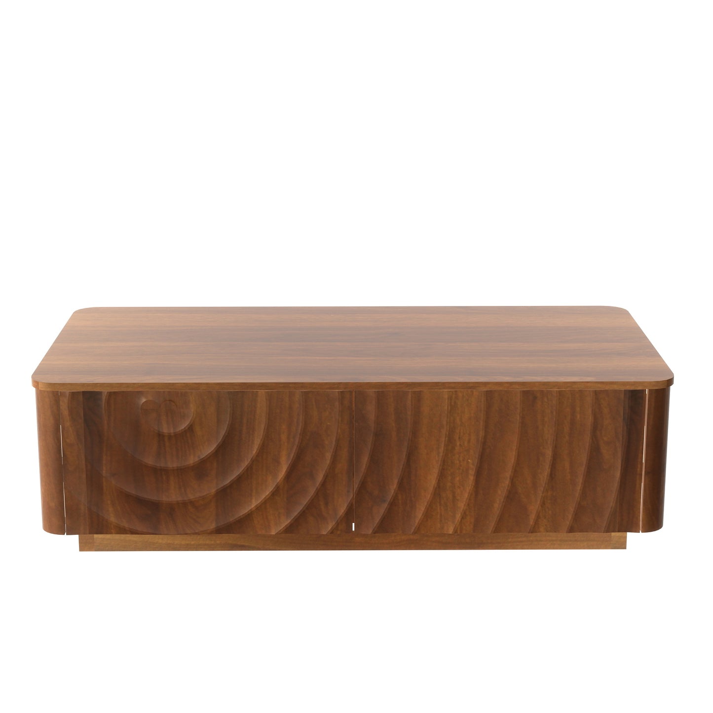 Walnut Brown Rectangle Coffee Table with Storage