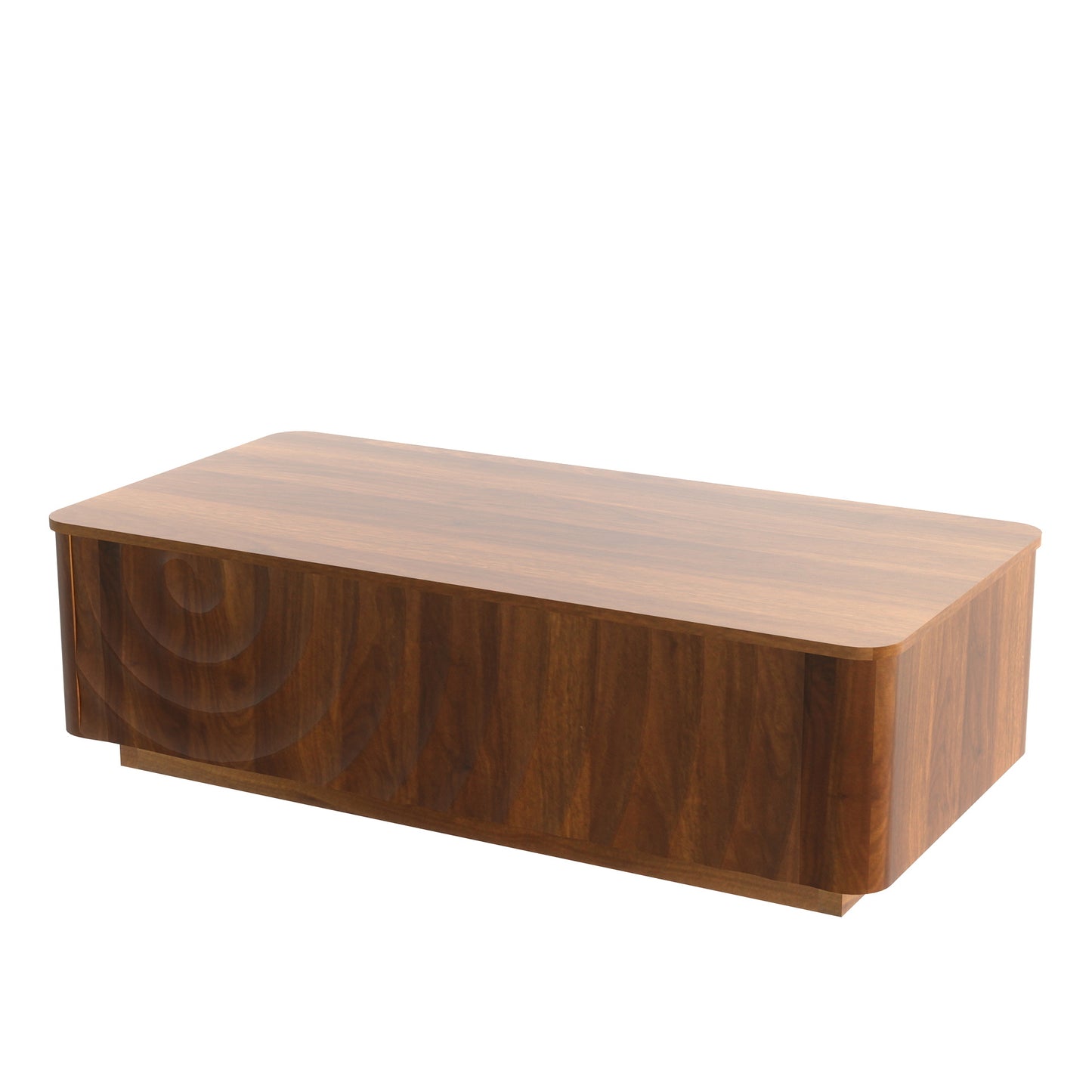 Walnut Brown Rectangle Coffee Table with Storage