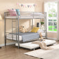 METAL BUNK BED WITH TRUNDLE  SILVER