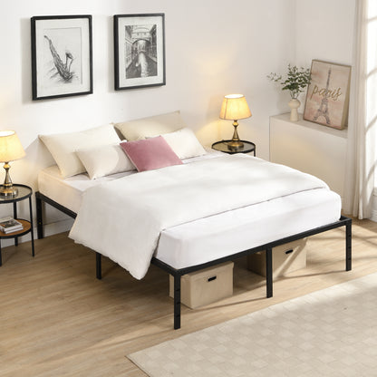 Queen Size Bed Frame , Heavy Duty Metal Bed Frame , Quick & Easy Assembly, No Noise, Black