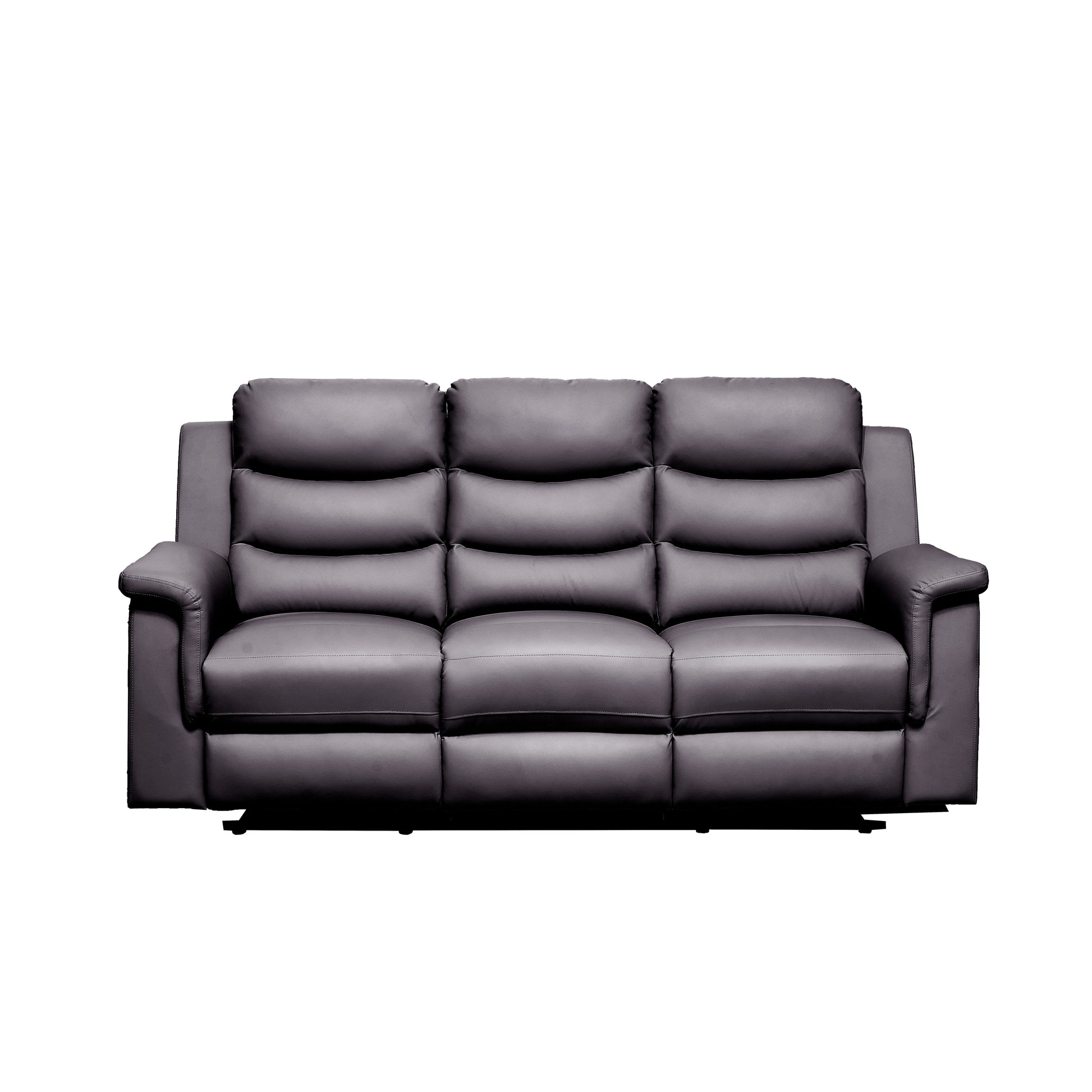 Black Reclining Sofa - 3 Seat Comfort & Storage