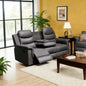 Reclining sofa with Middle Console Slipcover, Stretch 3 seat Reclining Sofa Covers (BLACK, 3 Seat Recliner Cover with Console) BLACK faux Leather