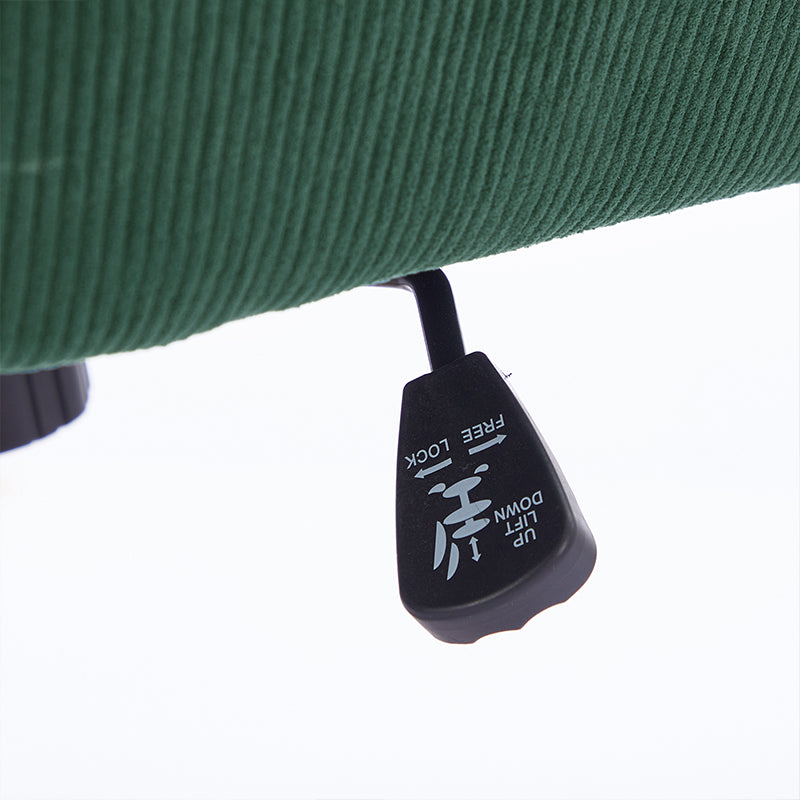 Green Corduroy Ergonomic Office Chair - Mid Back Support