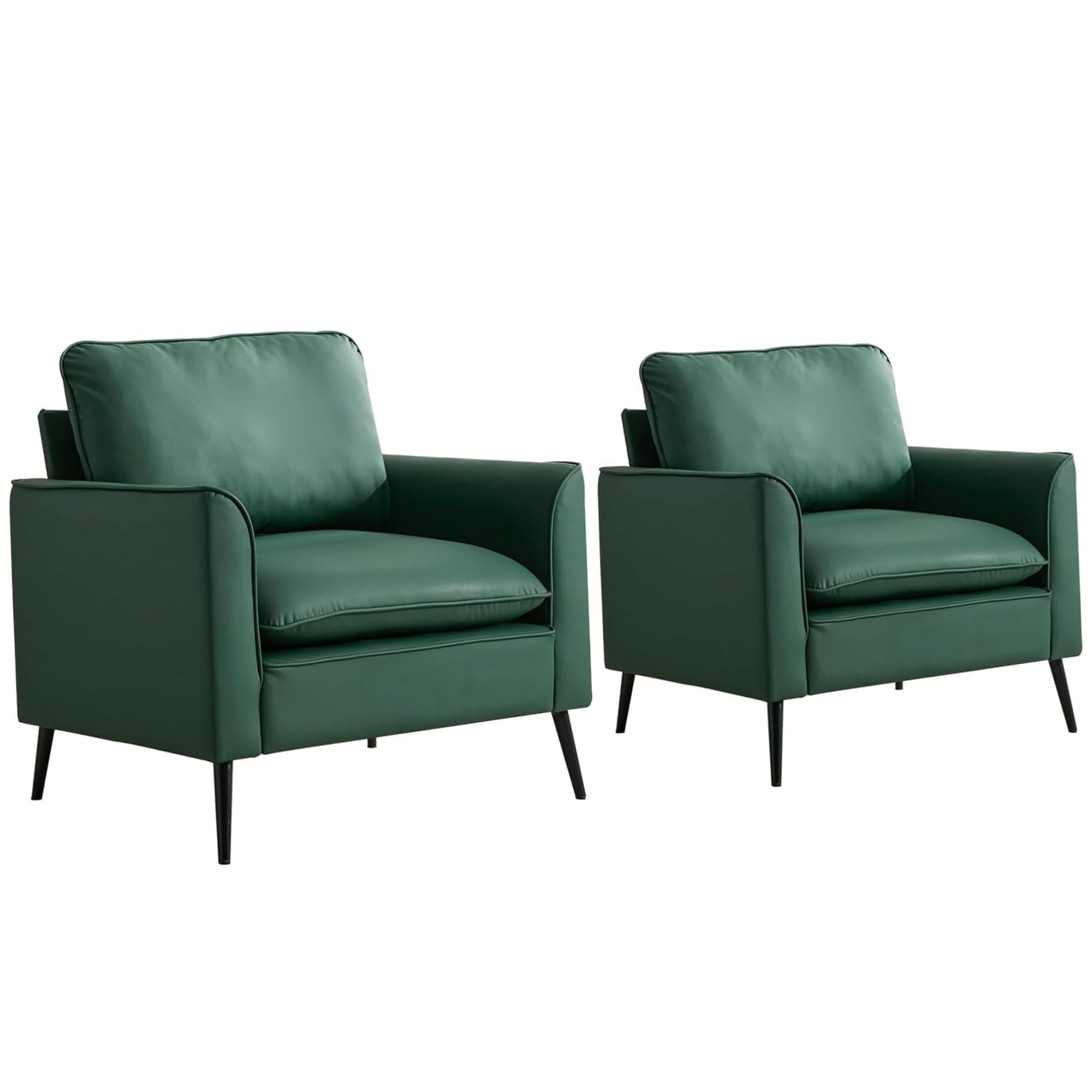 Green Leather 2 Seat Sofa Chair - Bedroom or Living Room