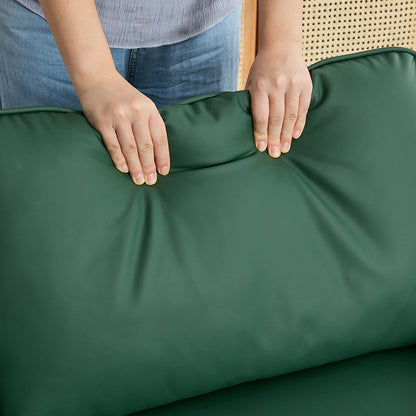 Green Leather 2 Seat Sofa Chair - Bedroom or Living Room