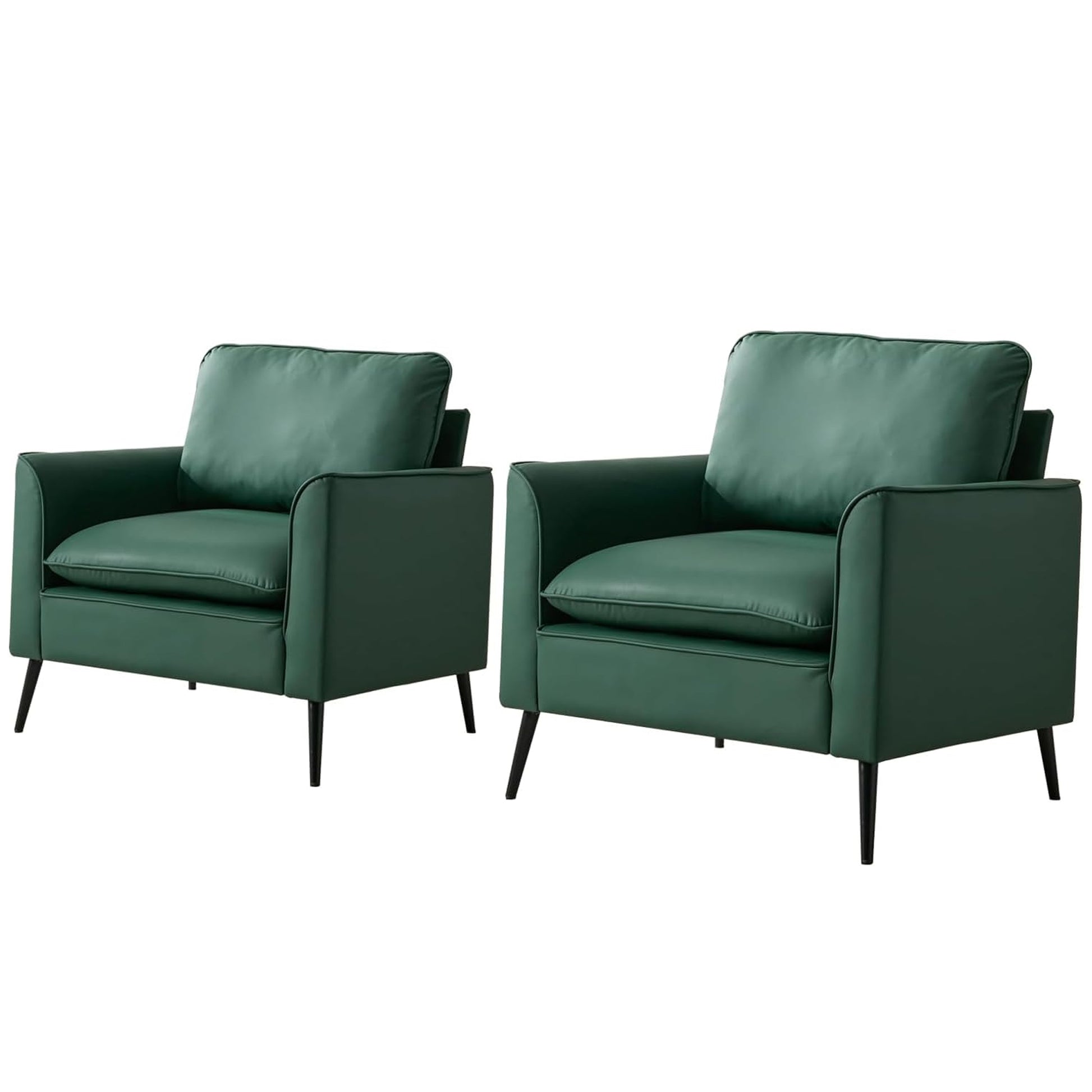 Green Leather 2 Seat Sofa Chair - Bedroom or Living Room