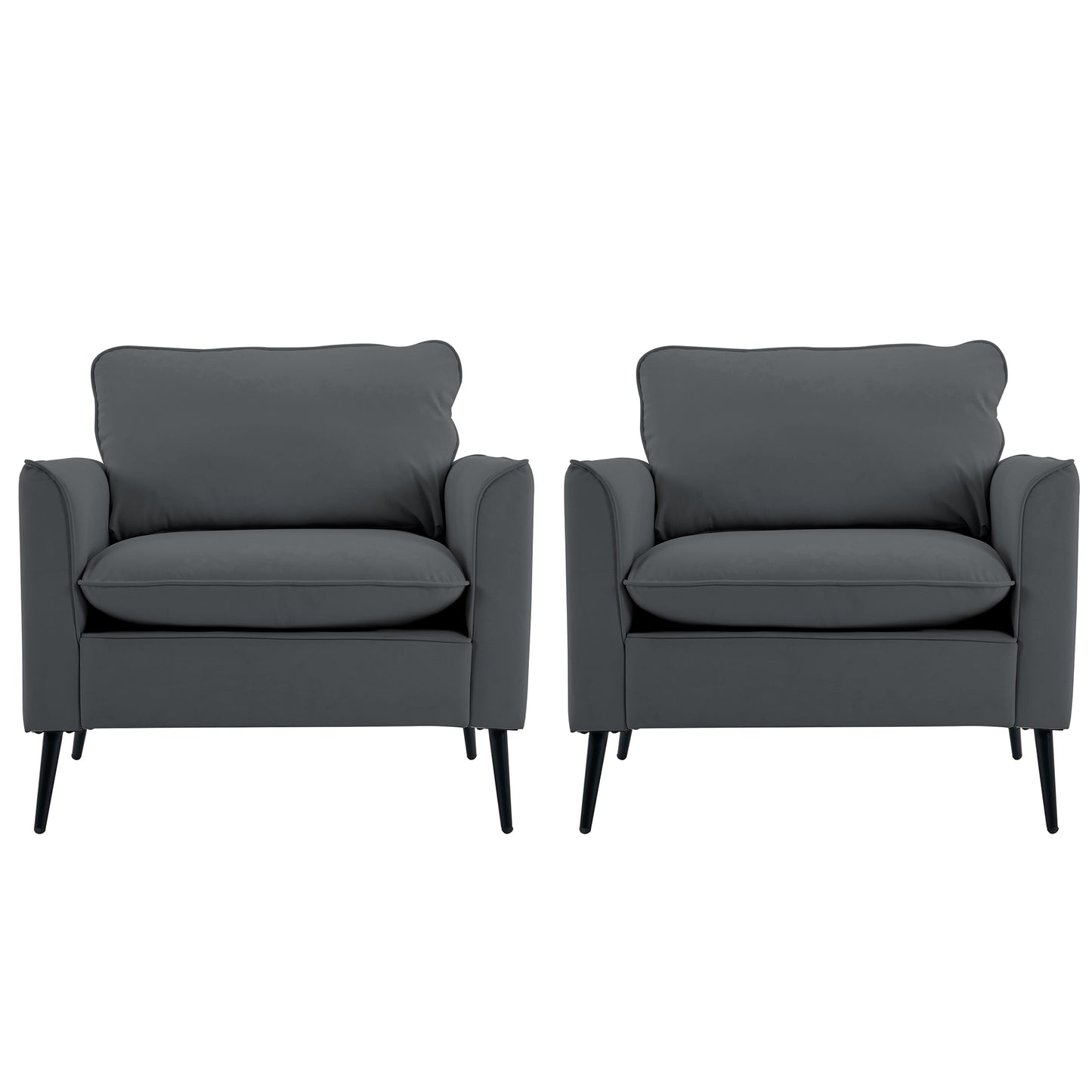 Light Gray Leather Sofa Chair - 2 Seat for Living Room