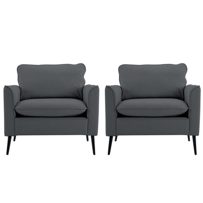 Light Gray Leather Sofa Chair - 2 Seat for Living Room