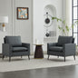 TS Cat paw leather upholstered sofa 2PC gray,Nordic retro light luxury living room balcony bedroom single casual sofa chair