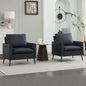 TS Cat paw leather upholstered sofa 2PC black,Nordic retro light luxury living room balcony bedroom single casual sofa chair