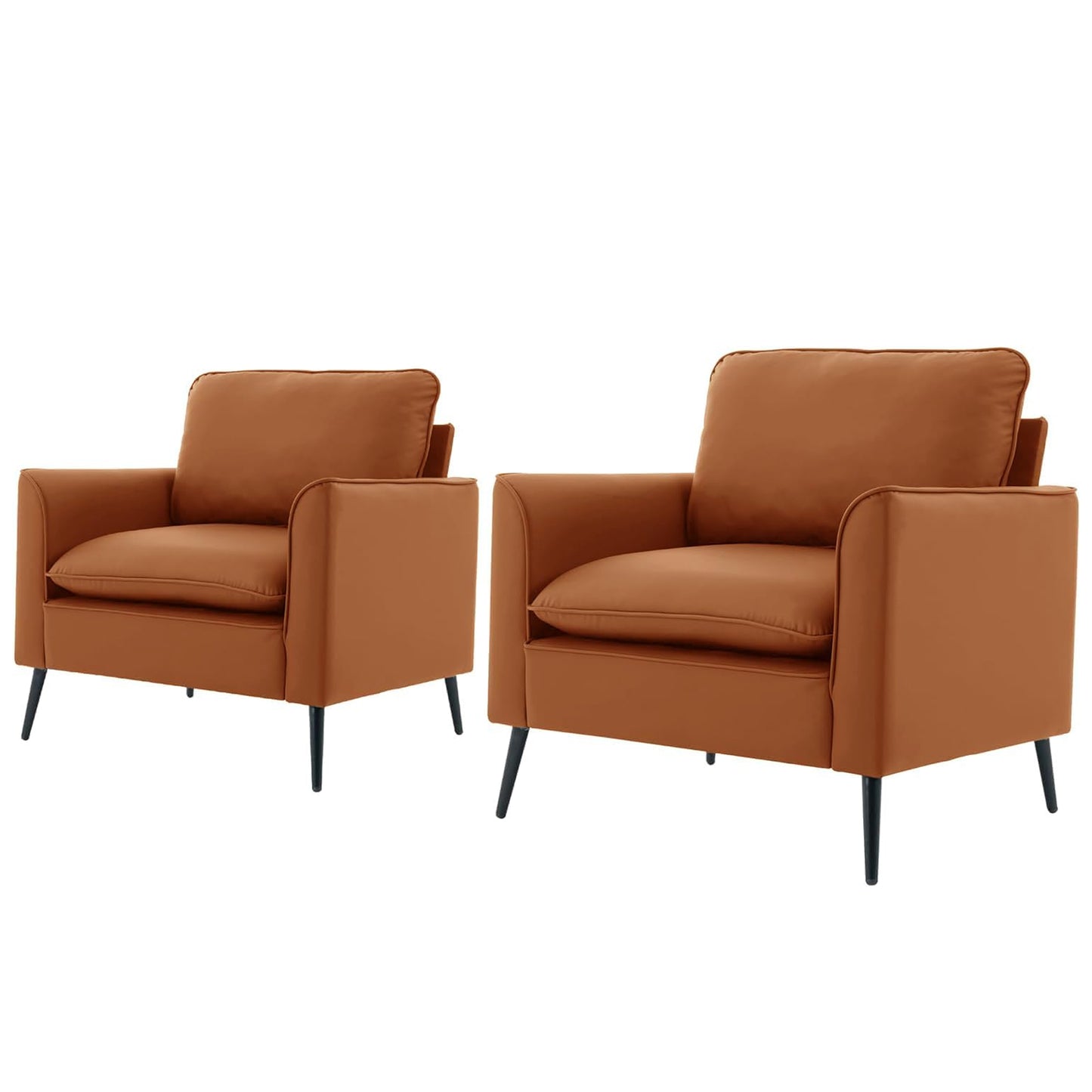 Brown Leather 2 Seat Sofa Chair - Bedroom or Living Room