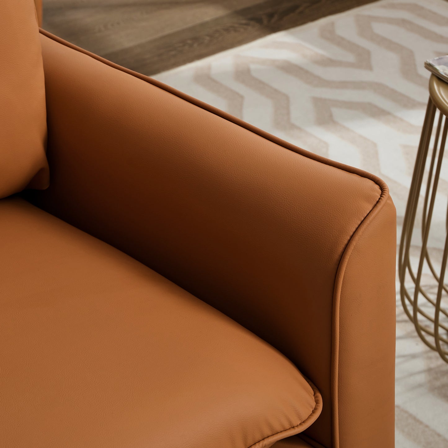 Brown Leather 2 Seat Sofa Chair - Bedroom or Living Room
