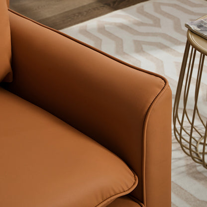 Brown Leather 2 Seat Sofa Chair - Bedroom or Living Room