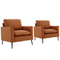TS Cat paw leather upholstered sofa 2PC,Nordic retro light luxury living room balcony bedroom single casual sofa chair
