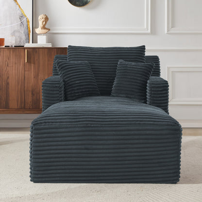 Indoor Single Chaise Sofa, Modern Corduroy Upholstery, No Assembly Required,Comfy Sleeper for Living Room,Office,Apartment