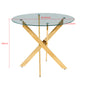 Black Gold Glass Metal Dining Table Set for Modern Dining Rooms