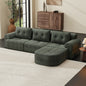 Modular Sectional Sofa Couch with Chaise, Full-Foam Structure, Compression Packaging Design, Woven Texture Upholstery, Oversized Modern Sofa for Living Room