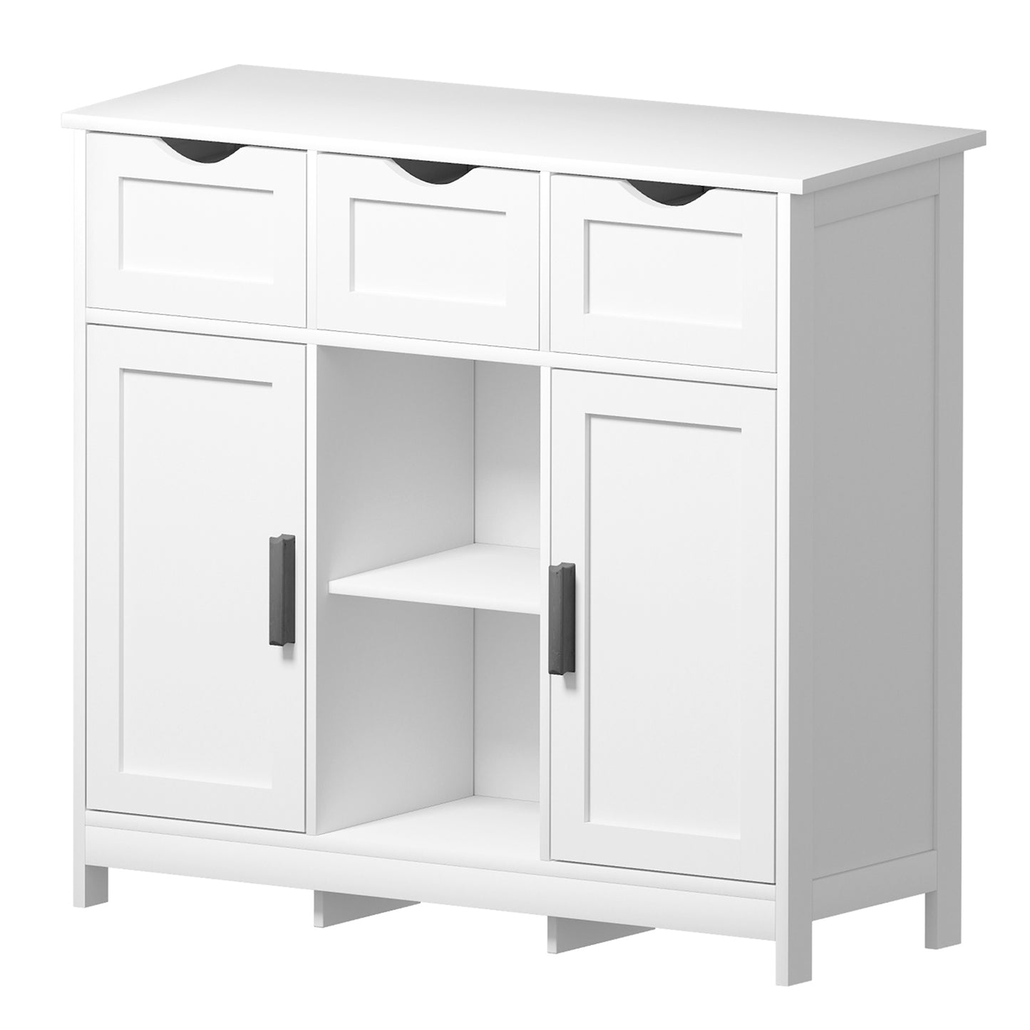White Storage Cabinet with Drawers & Shelves - 31.1" x 35.4" for Living Room