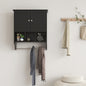 Medicine Cabinets, Space Saving Wall Cabinet with 2 Doors and Adjustable Towel Rack Shelves, Storage Cabinet for Toilet, Bathroom, Living Room, Kitchen (Black)