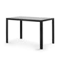 47.25 Inch 4-Seater Tempered Glass Dining Table, Modern Minimalist Black Kitchen Table, Small Rectangular Luxury Dinner Table for Apartments & Small Spaces, Tempered Glass Top with Metal Frame