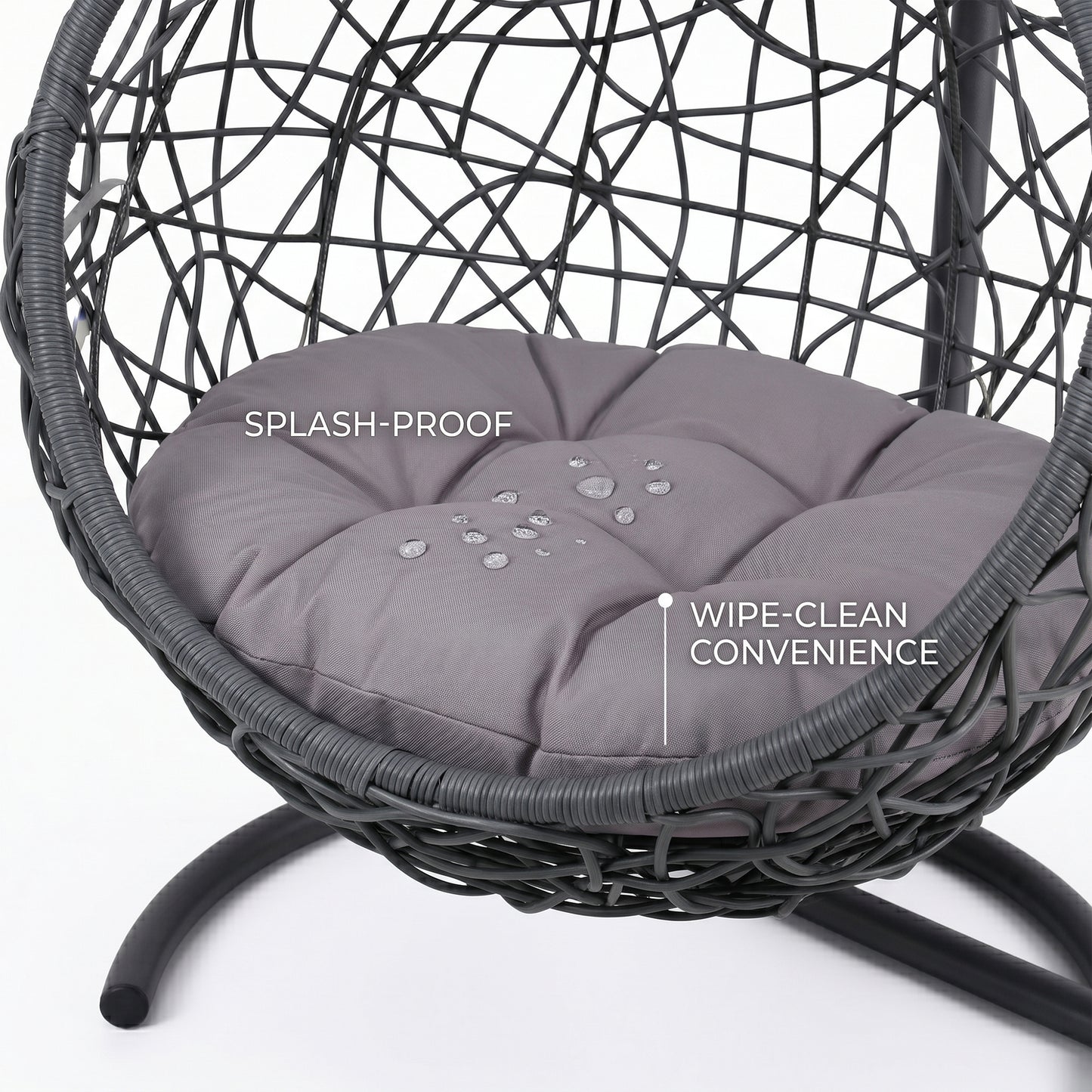 Gray Cat Bed Swing with Stand - Outdoor Hanging Hammock for Cats