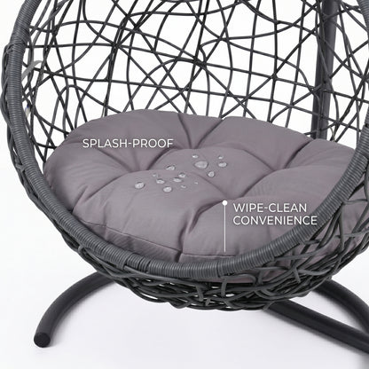 Gray Cat Bed Swing with Stand - Outdoor Hanging Hammock for Cats