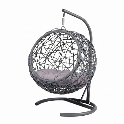 Gray Cat Bed Swing with Stand - Outdoor Hanging Hammock for Cats