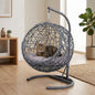 Cat Swing Bed with Stand & Cushion, Cat Egg Chair with Rattan Wicker Appearance, Indoor Hanging Swinging Cat Bed for Cats, Small Dogs, and Small Animals.Gray.