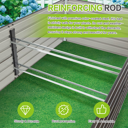74.6"x35.4" Raised Garden Bed Kit - Metal Planter Box, Open Drainage Base