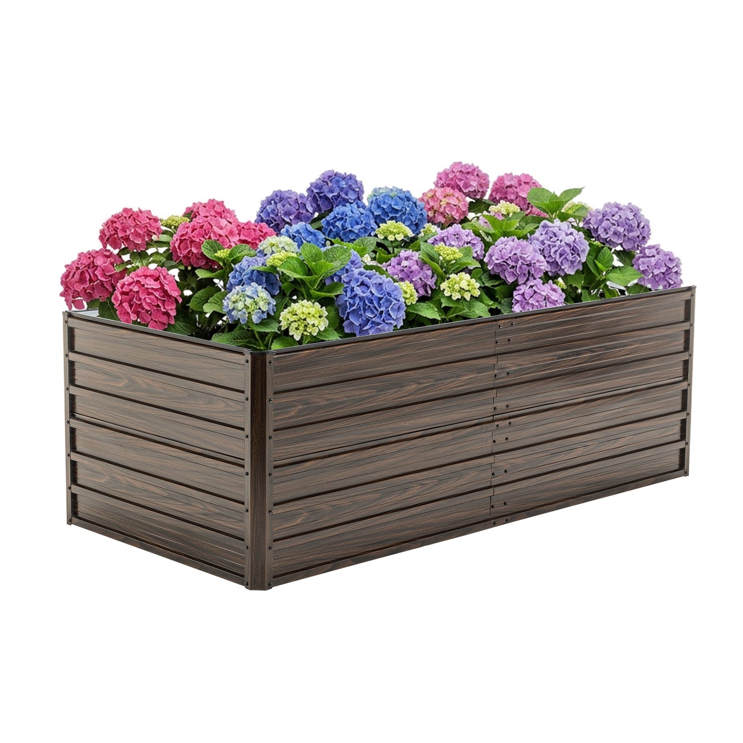 74.6"x35.4" Raised Garden Bed Kit - Metal Planter Box, Open Drainage Base