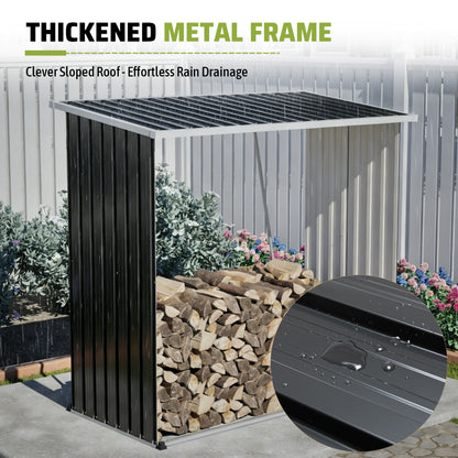 Large Black Metal Outdoor Shed - 62 Cu. Ft. Storage