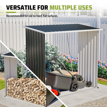 Large Black Metal Outdoor Shed - 62 Cu. Ft. Storage