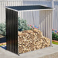 Outdoor Metal Storage Shed - 62 Cu. Ft. Firewood Rack & Patio Organizer with Sloped Roof, Weatherproof for Firewood, Lawn Mower & Yard Tools