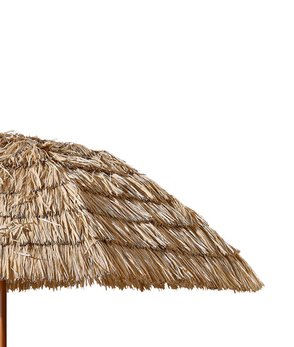 8ft Brown Thatch Tiki Umbrella for Poolside Garden Patio Shade