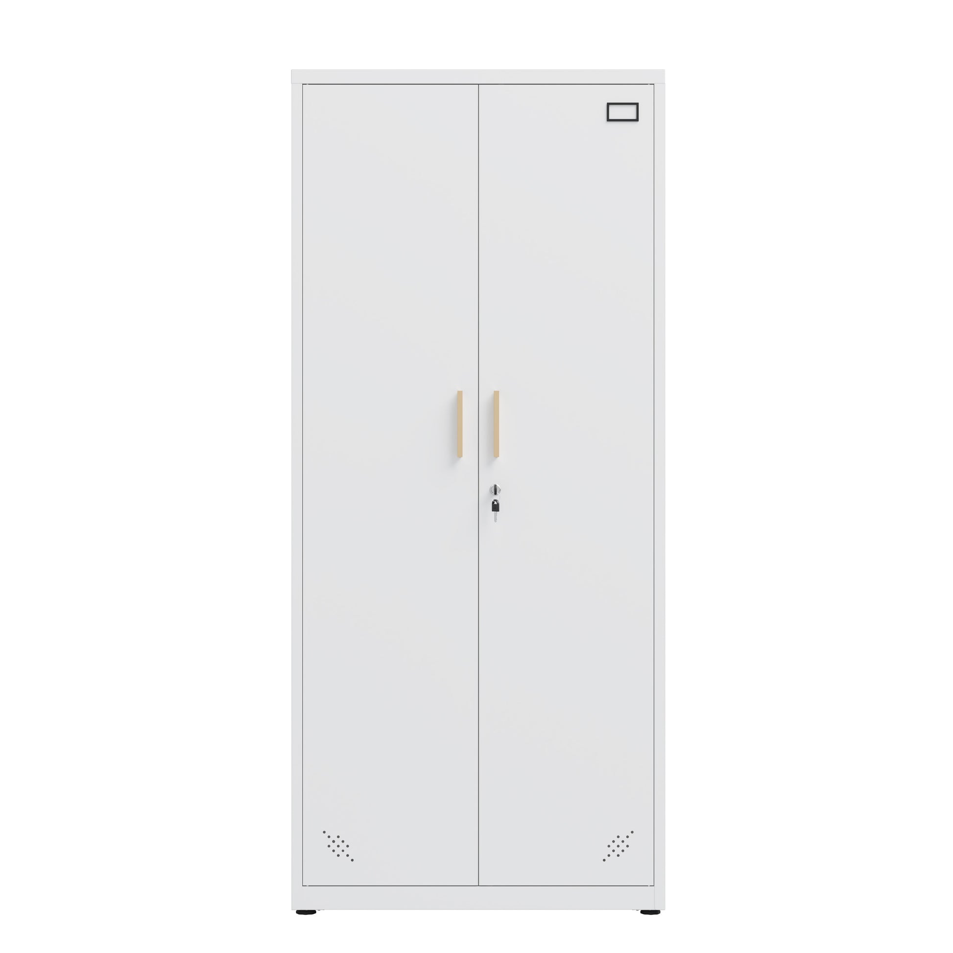 White Steel File Cabinet - 3-4 Shelf Storage for Office & Home