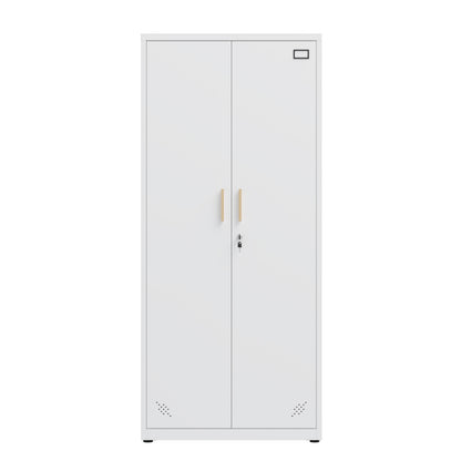 White Steel File Cabinet - 3-4 Shelf Storage for Office & Home