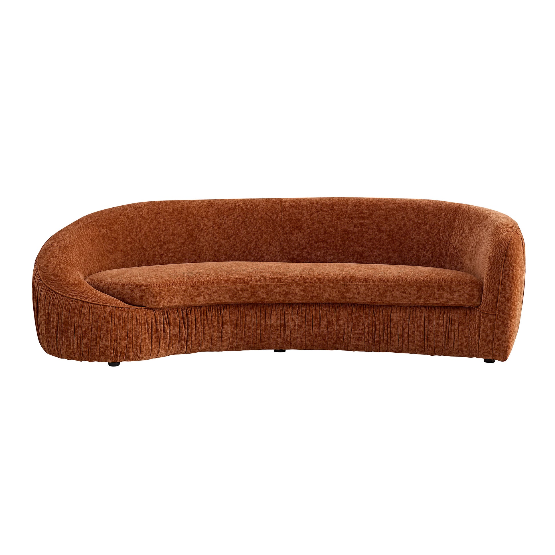Orange Curved 4 Seat Sofa with Spring Cushions for Living Room