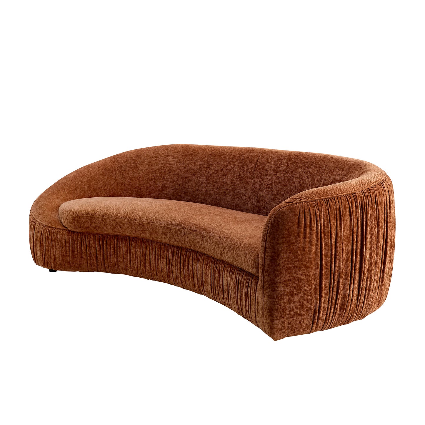 Orange Curved 4 Seat Sofa with Spring Cushions for Living Room