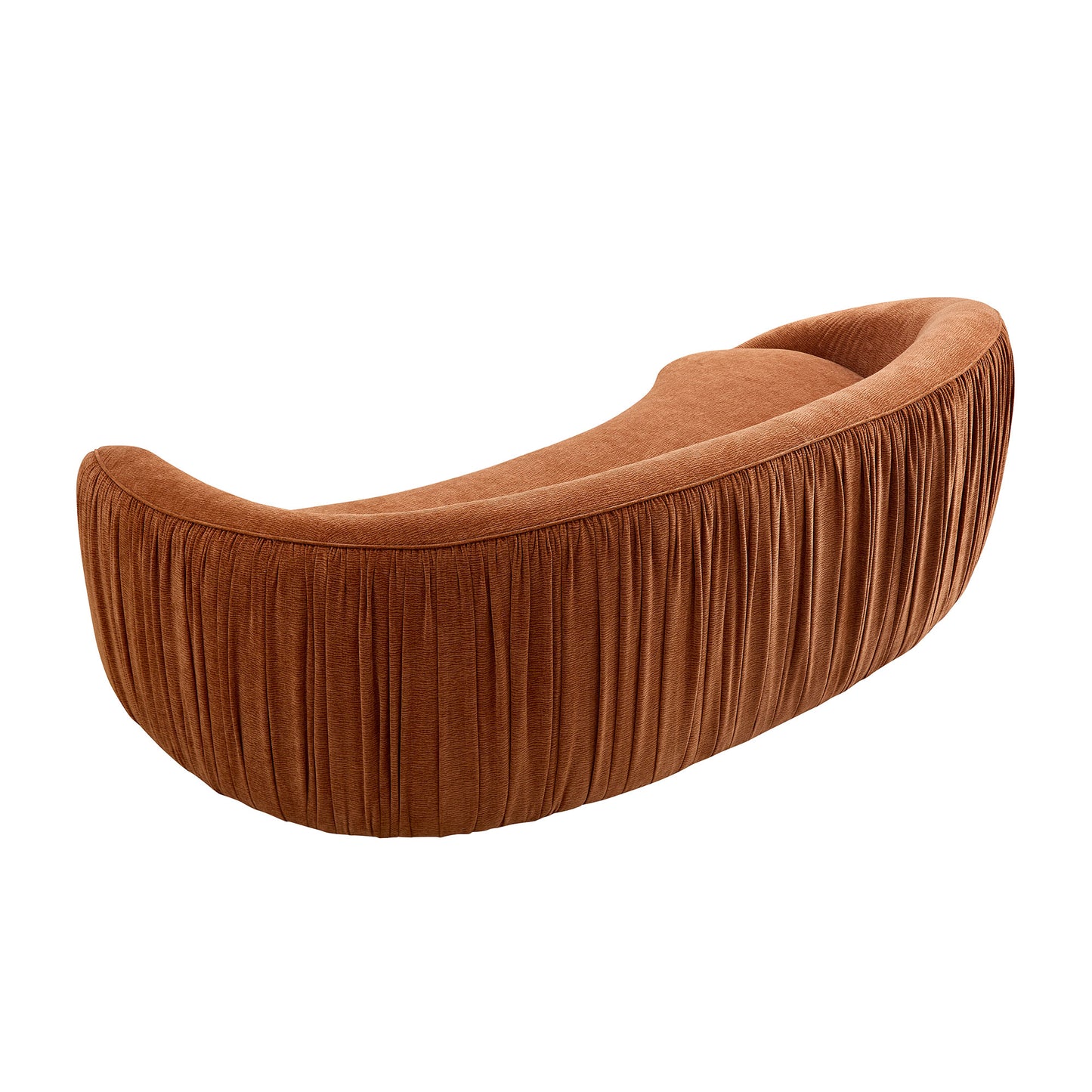 Orange Curved 4 Seat Sofa with Spring Cushions for Living Room