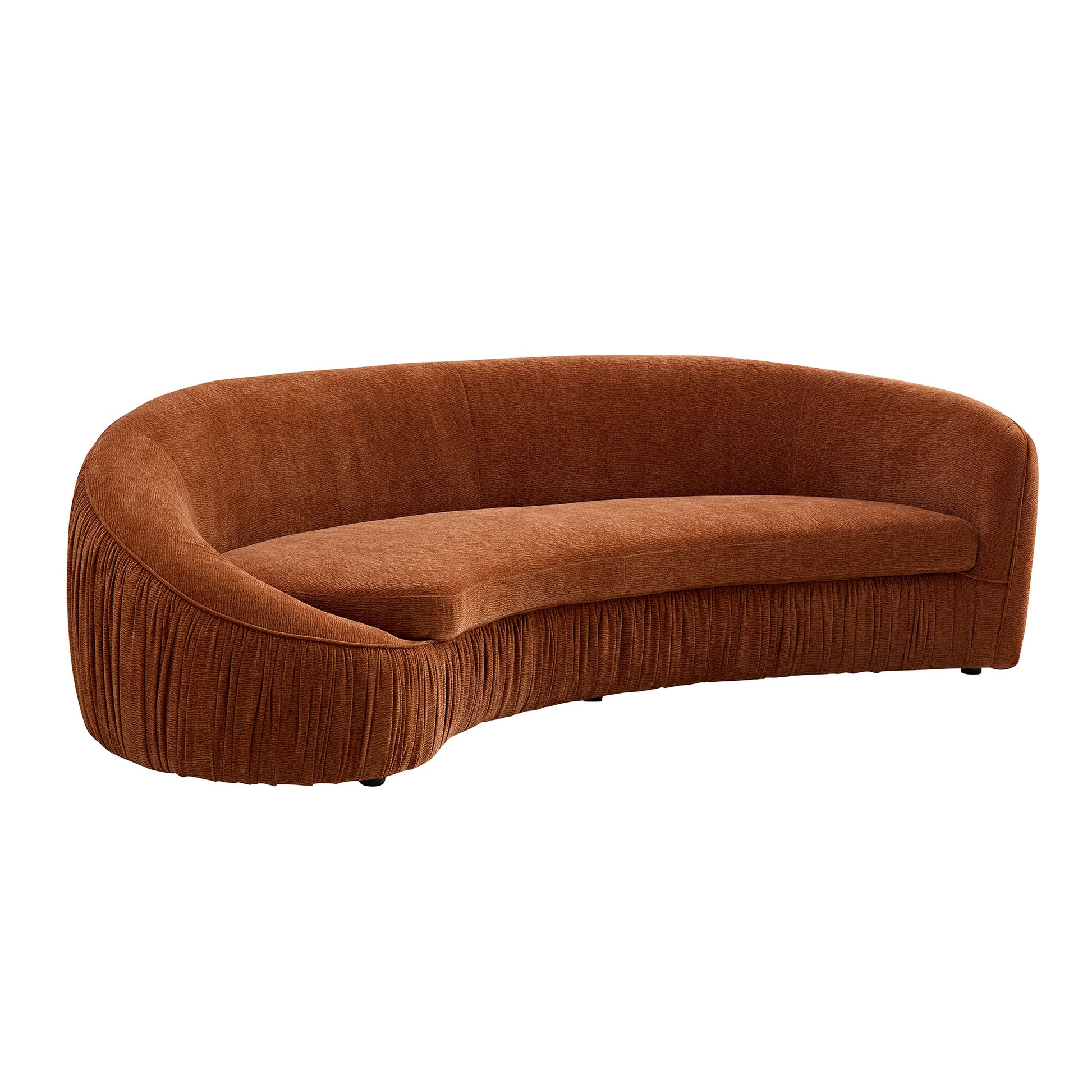 Orange Curved 4 Seat Sofa with Spring Cushions for Living Room