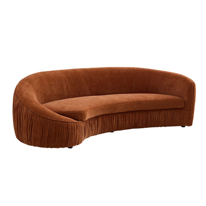 Orange Curved 4 Seat Sofa with Spring Cushions for Living Room