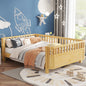Full Size Wood Platform Bed for Kids, Wood Low Profile Full Bed with Rails for Girls and Boys, Natural (Patented Design,Expect Arrival Date 2026/5/11 Old SKU W2593P233781)