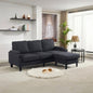 dark grey color knock down 3-seat combo sofa with storage ottoman for living room apartment bedroom and compact room, Upholstered sectional Couch, L Shaped Bench with a footrest, a individual storage