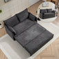 59.5" Ergonomic Sofa Bed with Storage & Charging - Supportive Corduroy Convertible Sleeper, 800lb Capacity, Side Pockets & USB/Type-C Ports for Living Room & Small Spaces
