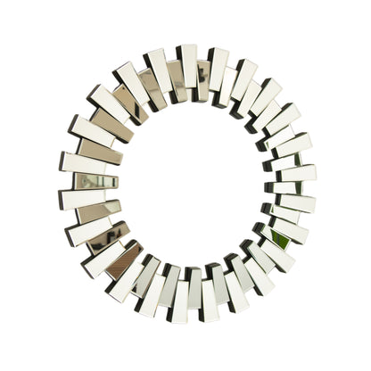 32'' Kaltis Mirror, Wall-mounted Modern Decorative Circle PU Mirror, Irregular Shape, Suitable for Bathroom, Bedroom, Living Room, Corridor, Entryway, etc.