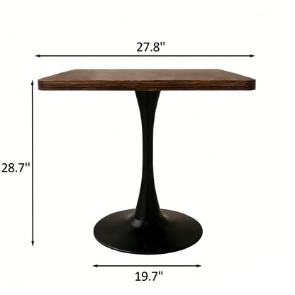 27.6" Walnut Modern Dining Table - Small Space Bistro Table for Dining Room