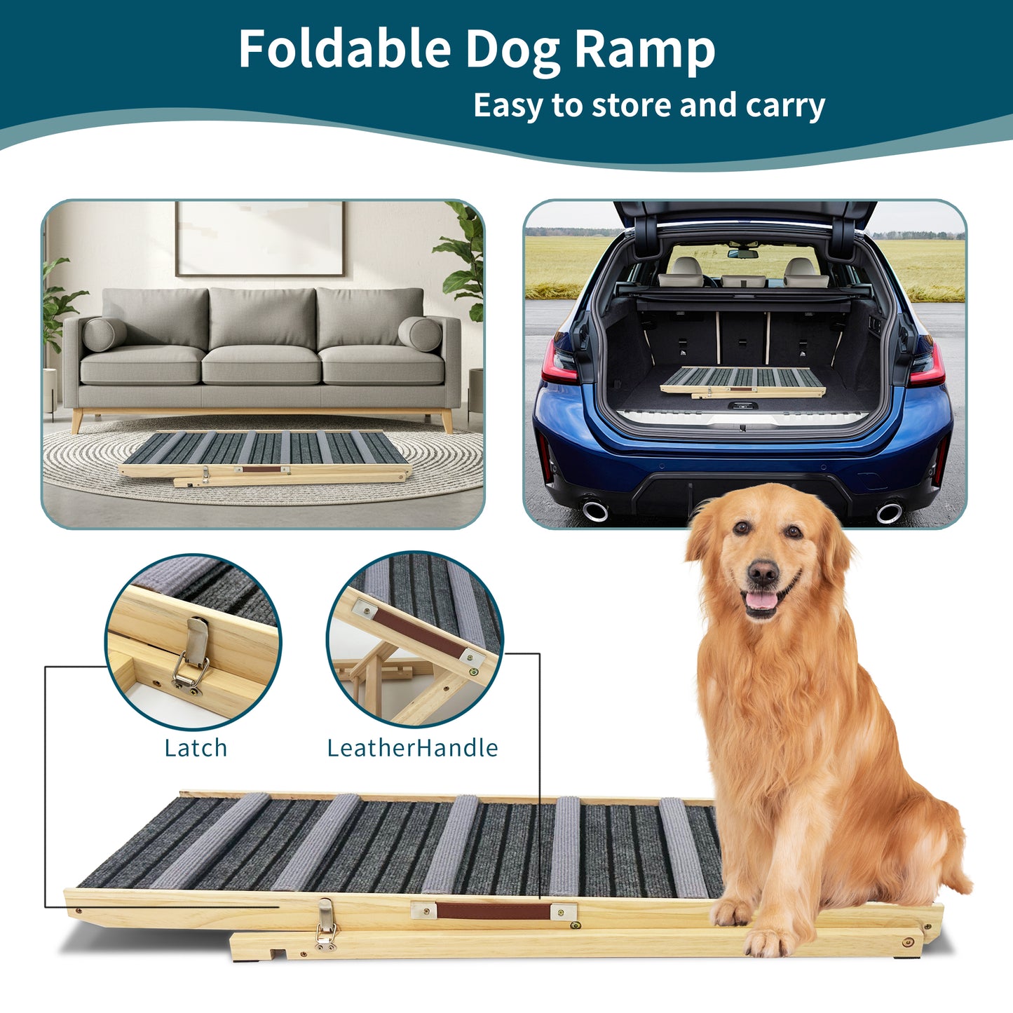 Small Dog Ramp for Sofa - 6 Adjustable Heights